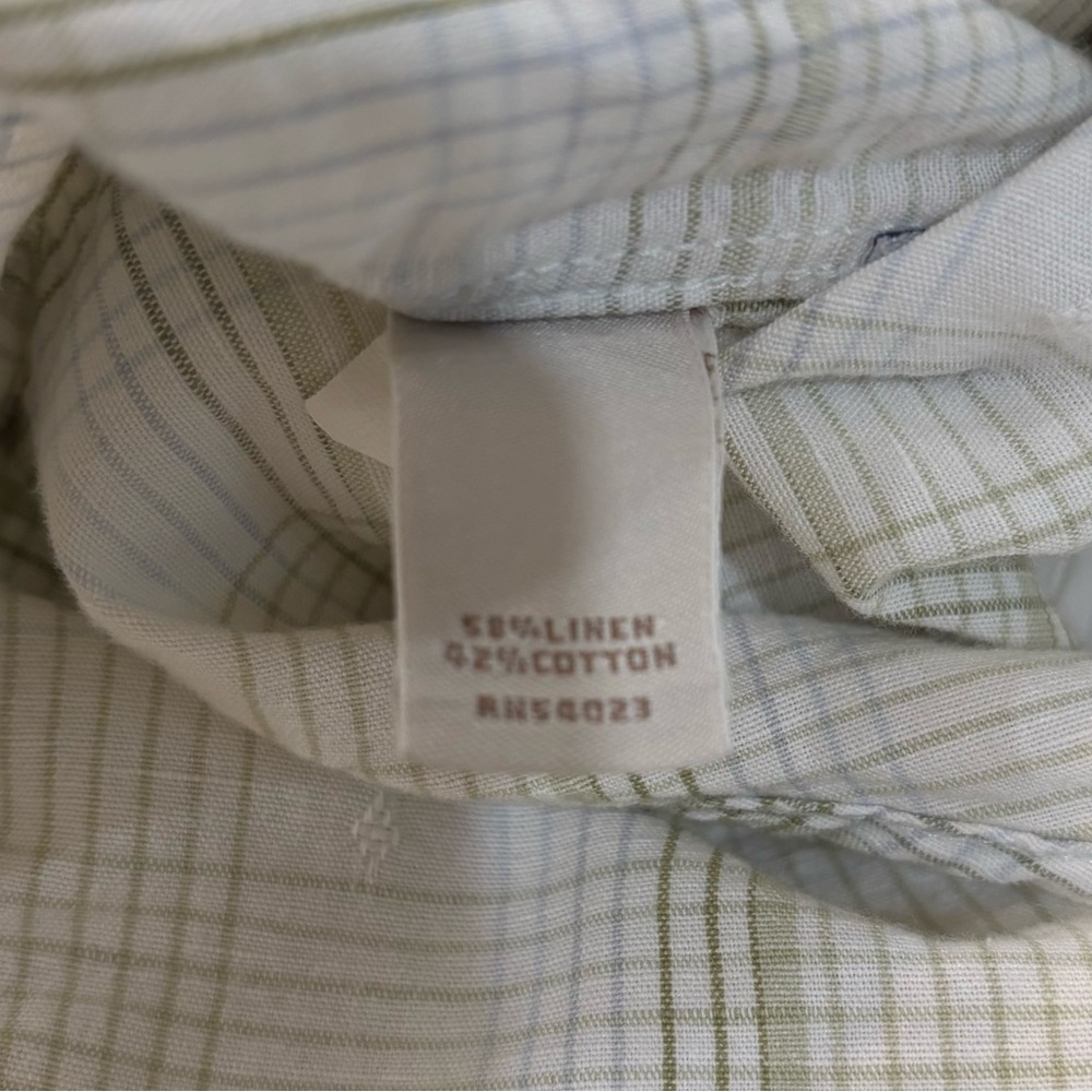 BANANA REPUBLIC Plaid Short Sleeve Button Front Shirt Size Medium - Picture 6 of 7